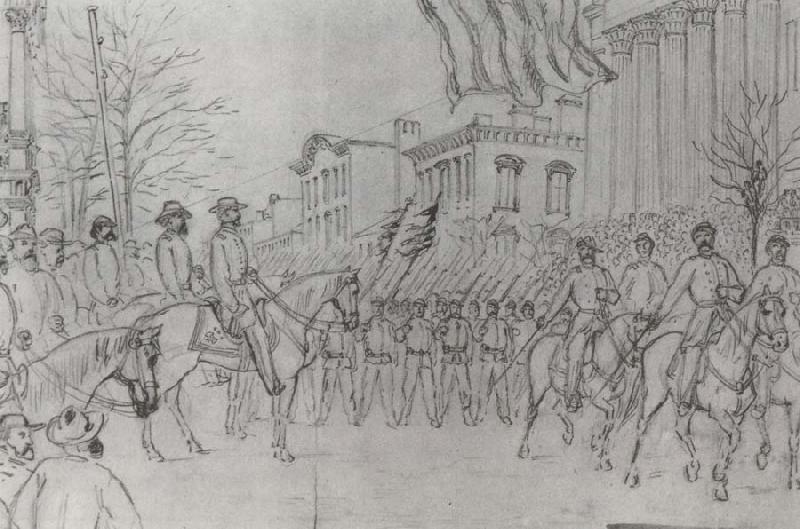 William Waud Sherman Reviewing His Army on Bay Street,Savannah,January France oil painting art